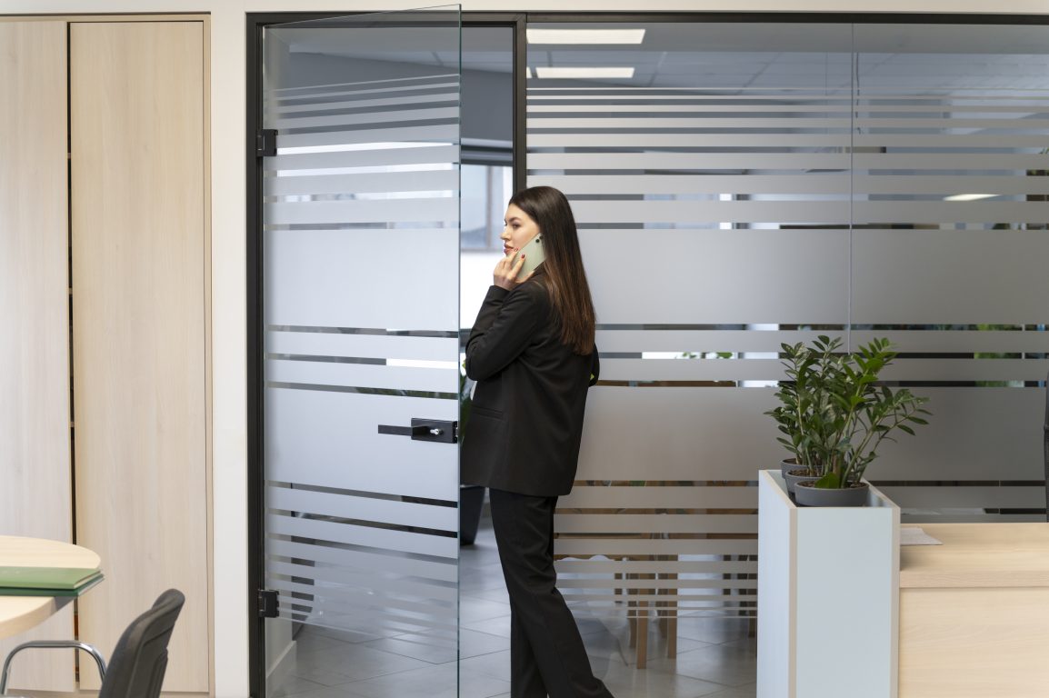 Modern aluminum and glass doors providing a sleek entrance to a home.