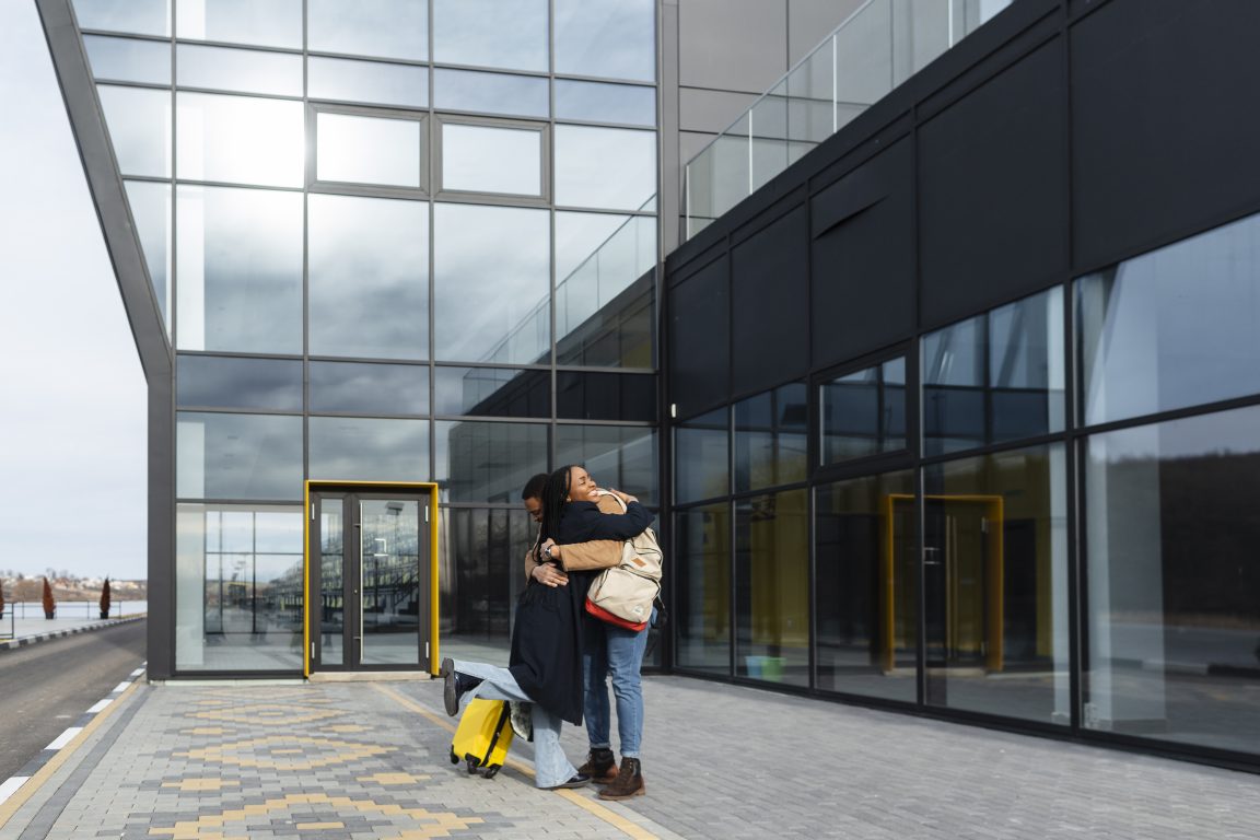 Modern building featuring aluminum window frames and glass facade in contemporary architecture