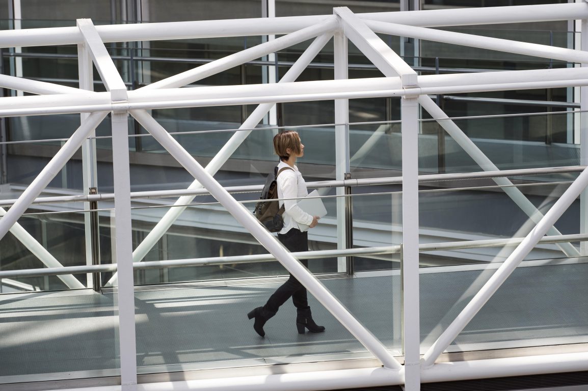 Modern building featuring aluminum window frames and glass facade in contemporary architecture